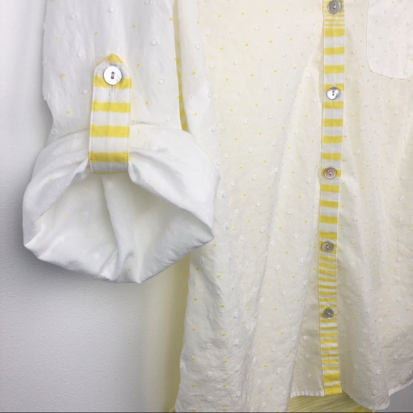 Vineyard Vines Yellow Stripe Button Up Blouse - Picture 6 of 8